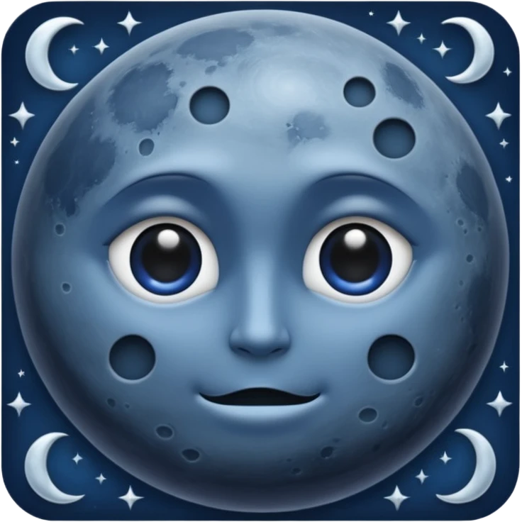iOS emoji, dark moon, silver outline, mystical symbols, dark fantasy, smooth textureiOS emoji, dark moon, silver outline, mystical symbols, dark fantasy, smooth texture emoji