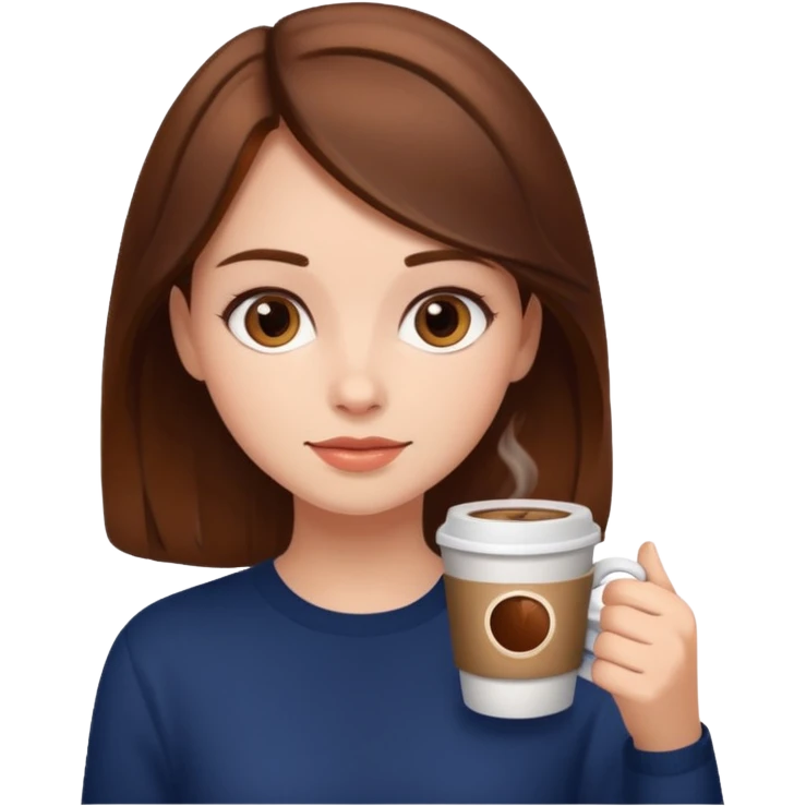 девушка с кофе emoji