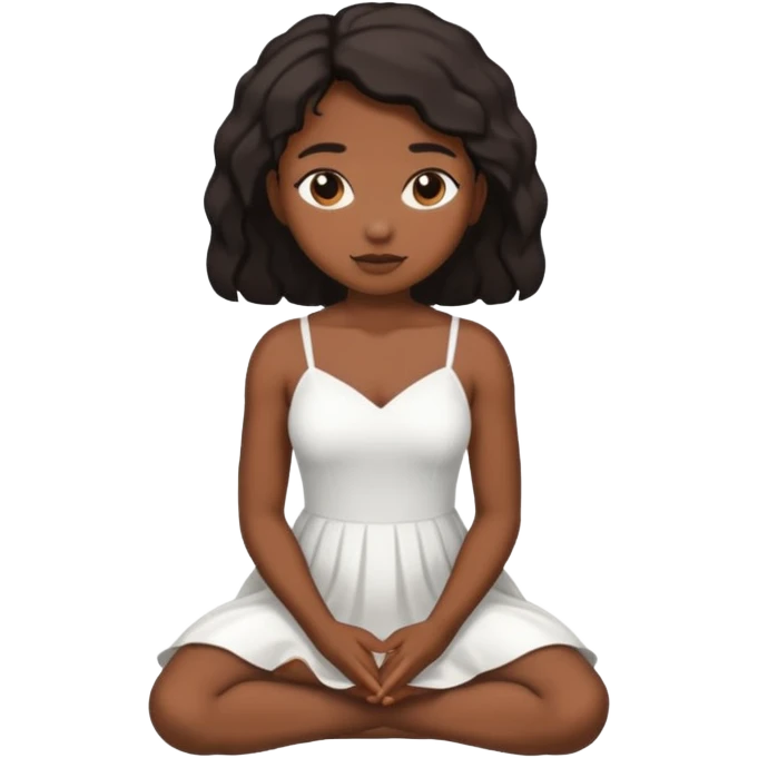 Black girl on her knees emoji