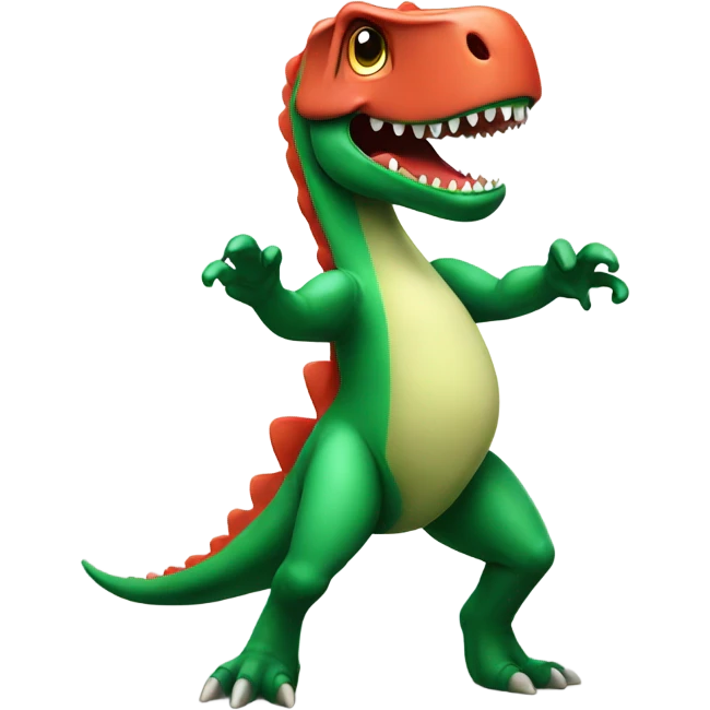 Dino doing the salsa emoji