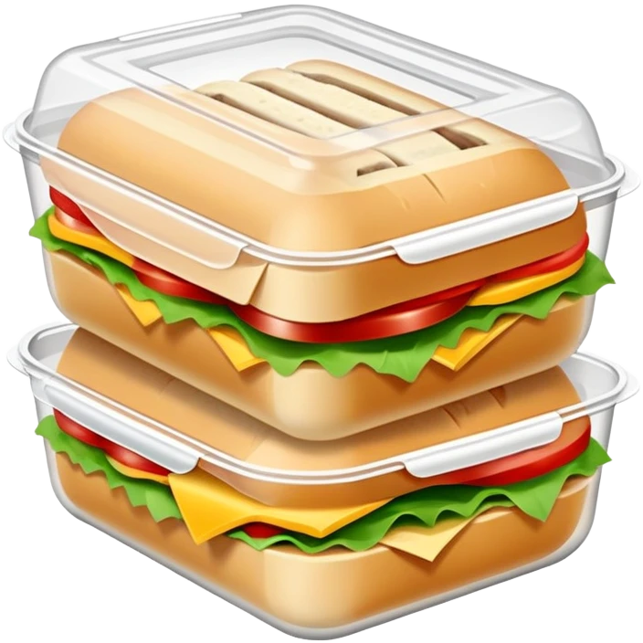Sandwich wrap in rectangle plastic container  emoji