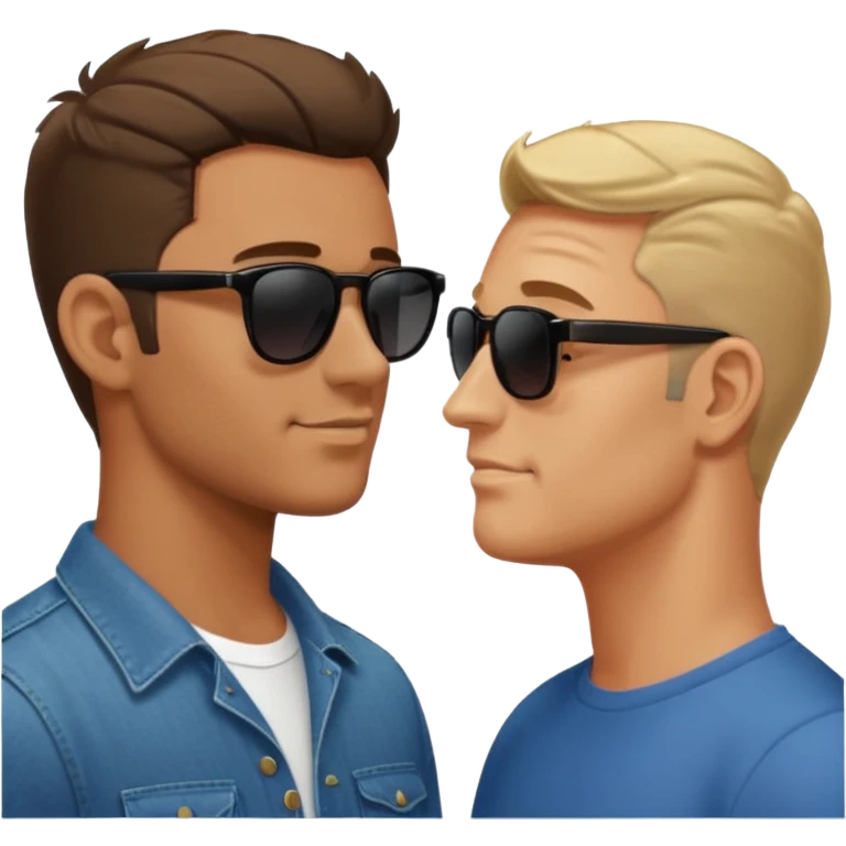 men in profile talking emoji