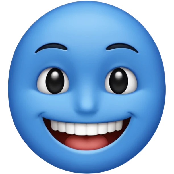 The word 67 that it's body is blue would eyes and smiley mouth and black hand and black mouth emoji