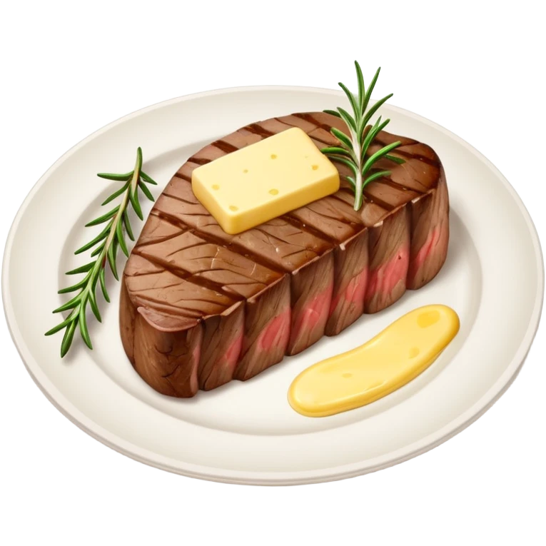 fancy steak on a fancy fine dining plate emoji