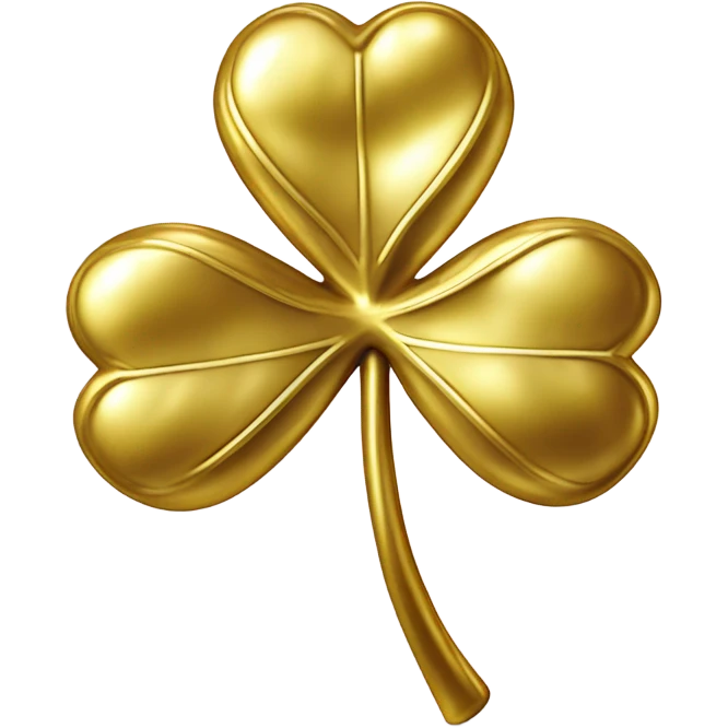 3D Four Leaf Golden Clover emoji