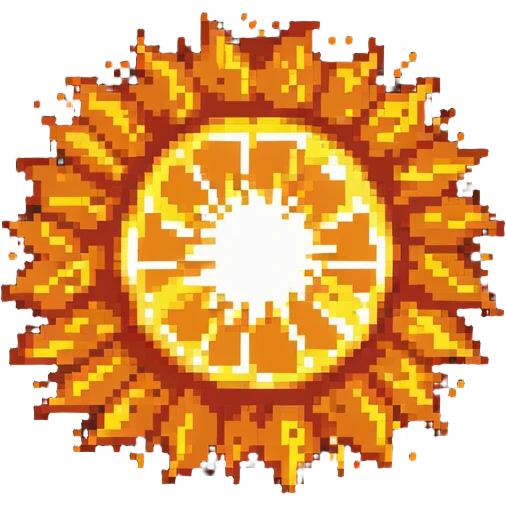 center fire explosion core, bright orange and yellow emoji