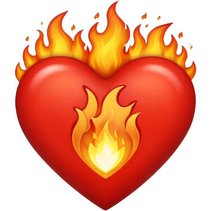Coração em chamas emoji