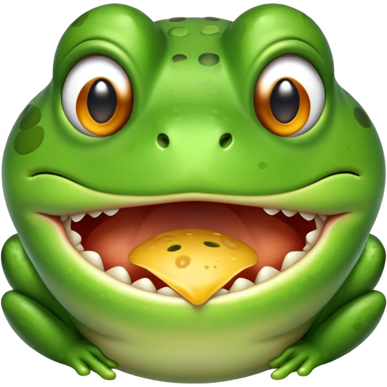 frog emoji getting eaten emoji