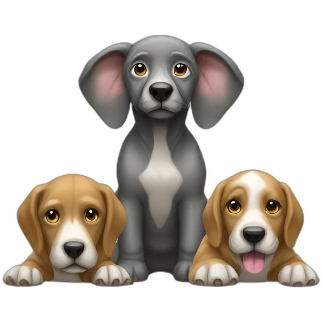 Chiens sur éléphants emoji