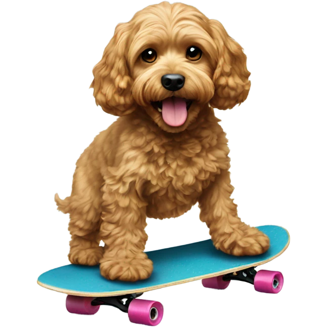 Cockapoo on a skateboard emoji