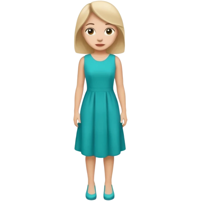 👗🧍‍♀️ merge this emojis the dress should be teal on a girl full emoji