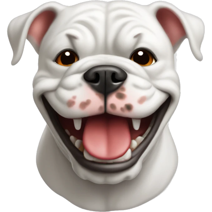 uga white bulldog emoji wearing red smiling emoji