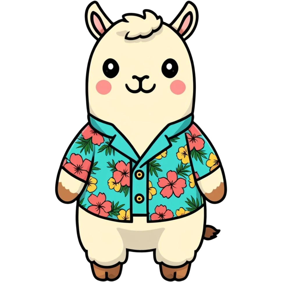Alpaca with hawaiian shirt  emoji