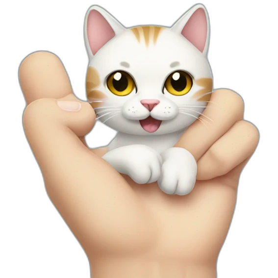 Middle finger cat emoji
