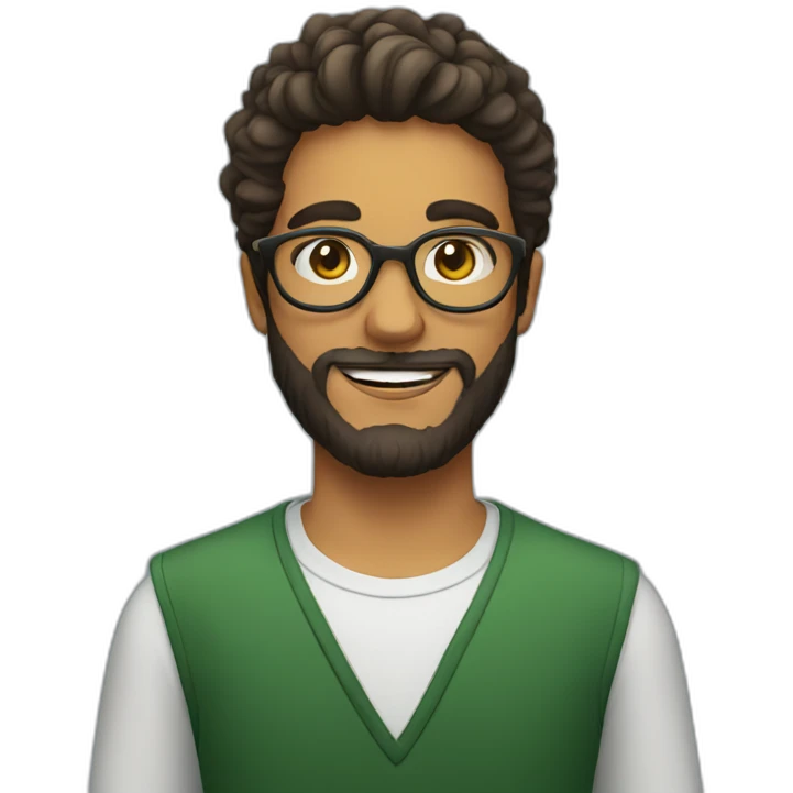 young brazilian man with beard and glasses emoji