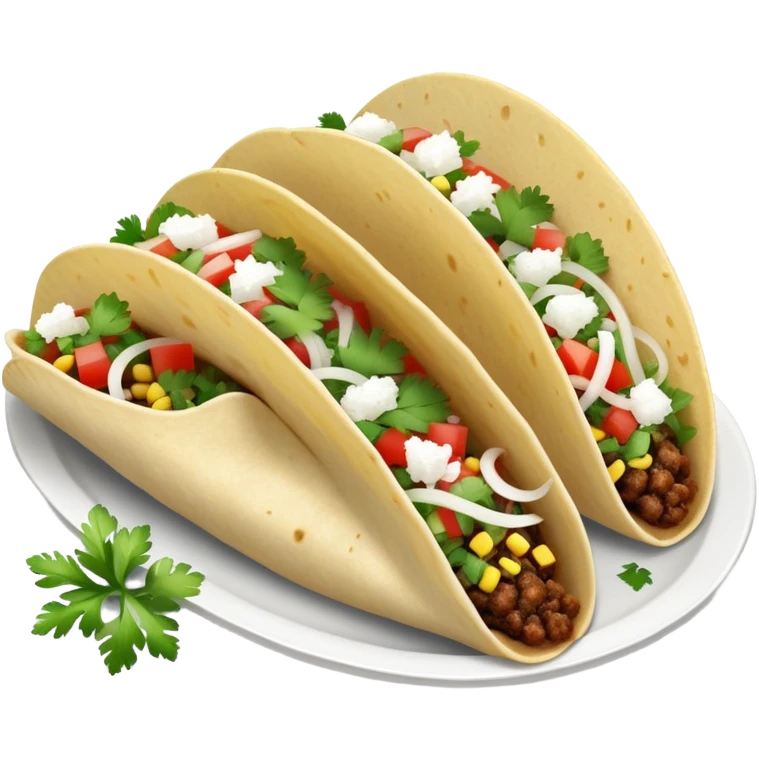 street tacos with diced white onions and cilantro only emoji