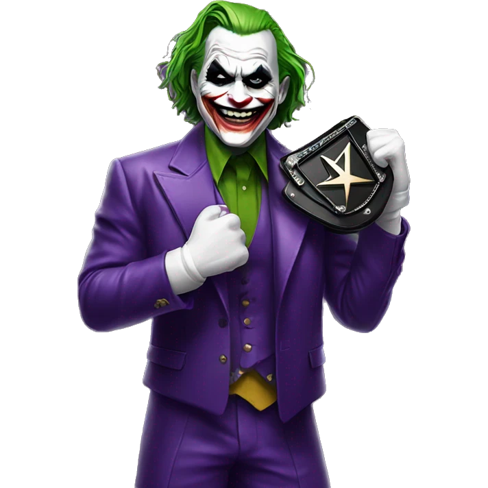 the joker holding wwe belt emoji