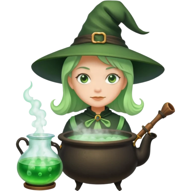 green witch cooking potion emoji