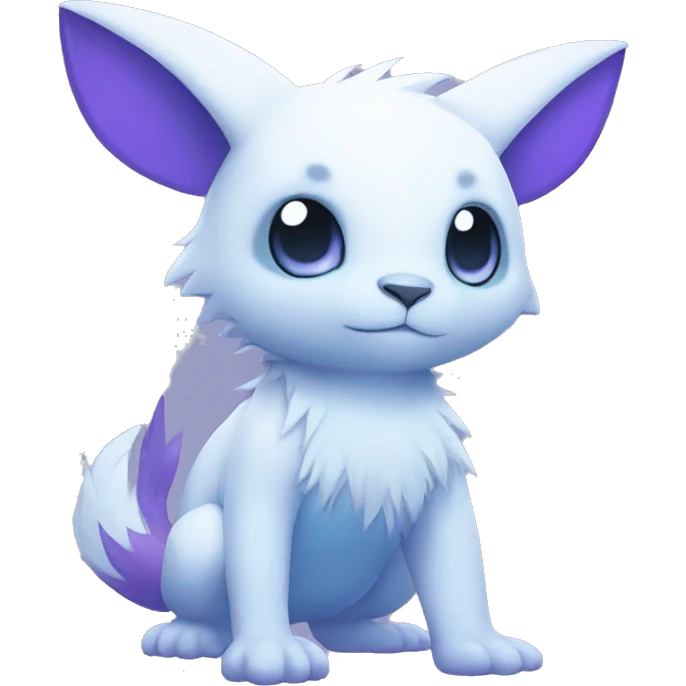 Cute cool purple white blue animal hybrid Fakemon full body emoji