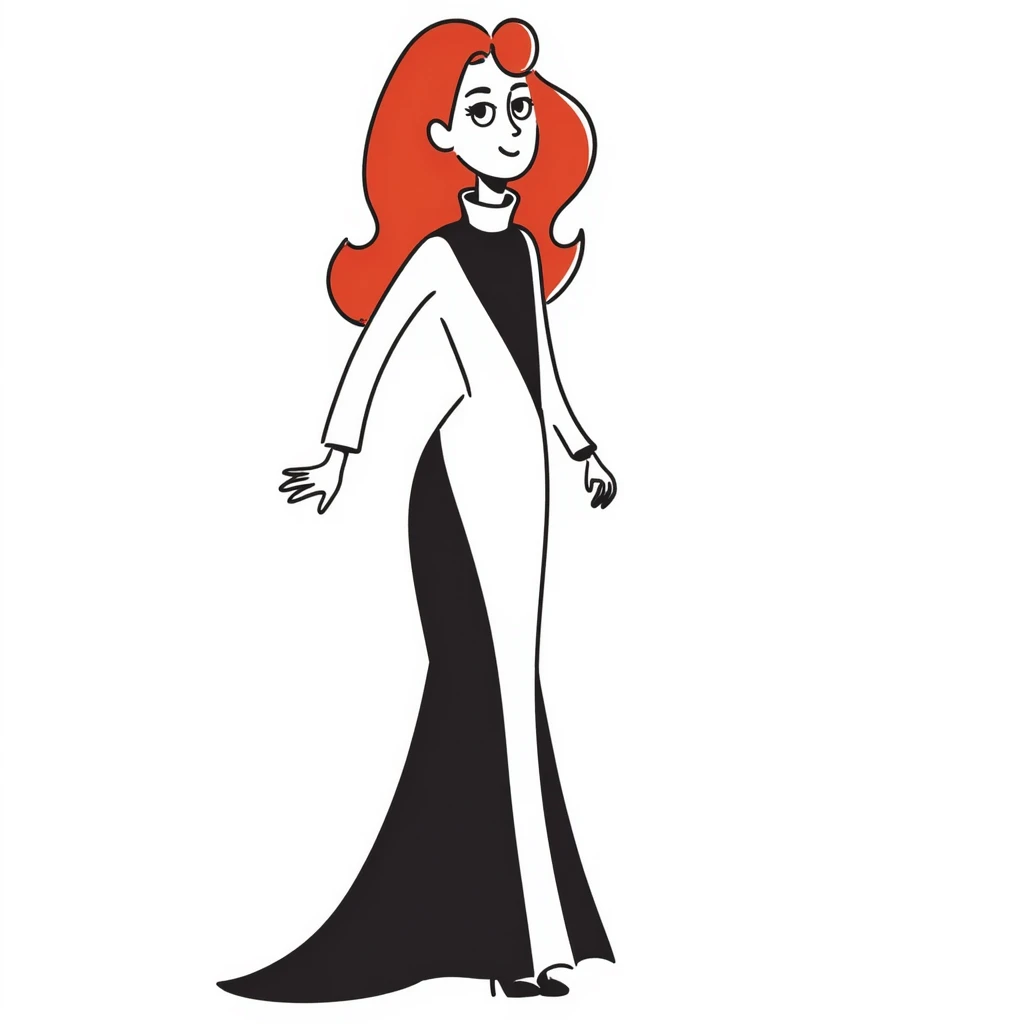 elegant woman with flowing red hair emoji