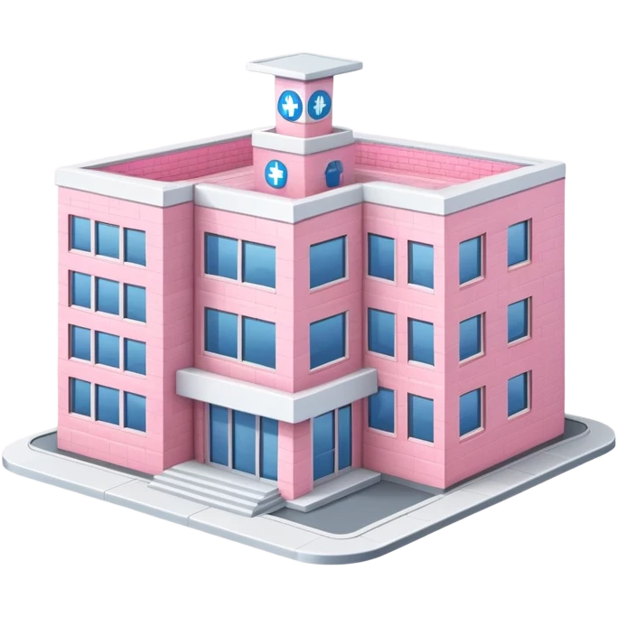 light pink hospital building realistic emoji