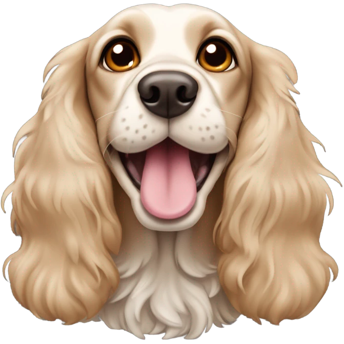Happy Cockee spaniel head emoji