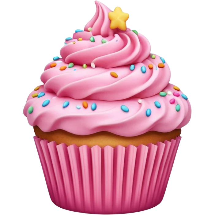 Cupcake with pink icing emoji