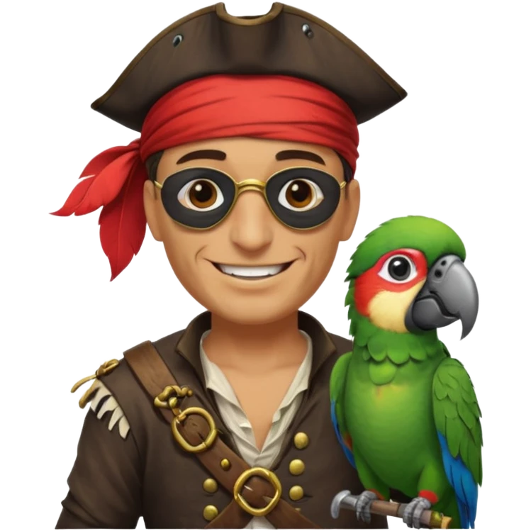 pirate and parrot emoji