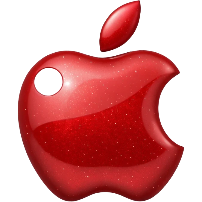 3d Apple logo with glitter on it  emoji