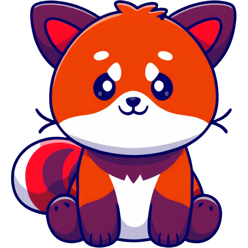 cartoon sticker of a red panda emoji