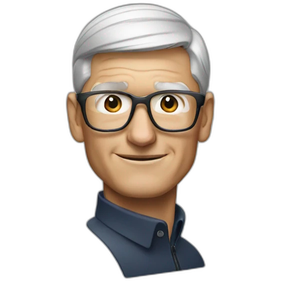 Tim Cook wearing apple vision pro emoji