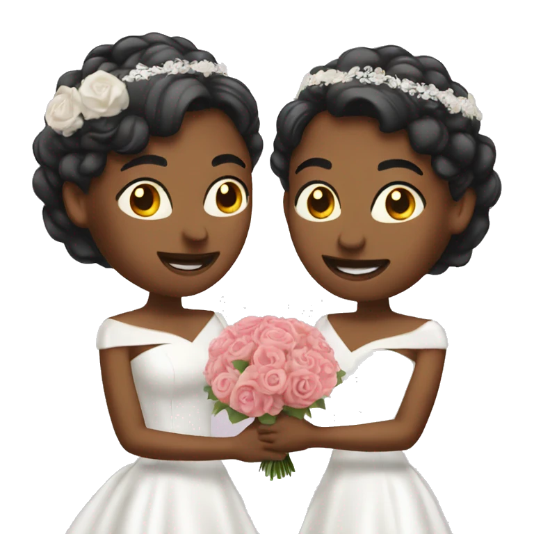 Two lesbians getting married  emoji