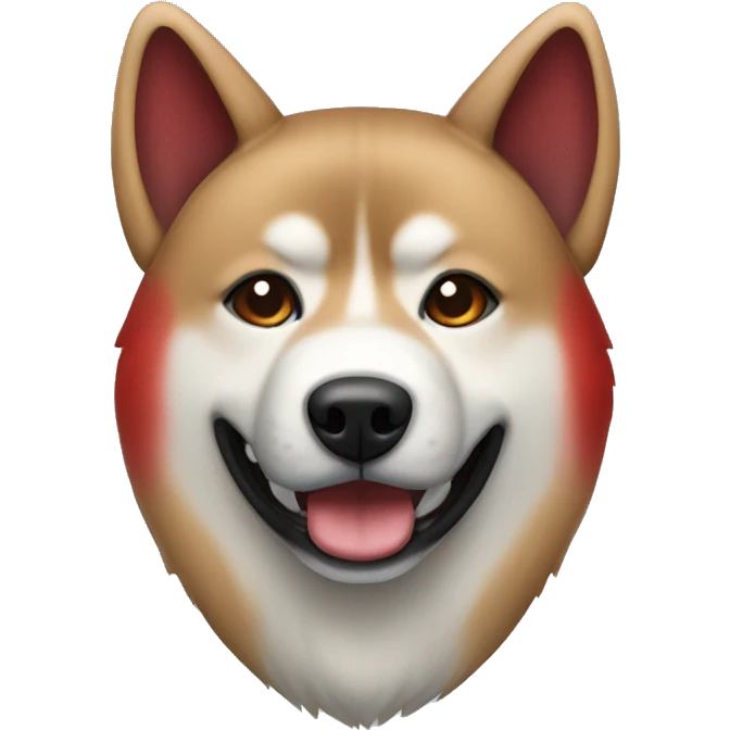 Akita inu striped black and red color emoji