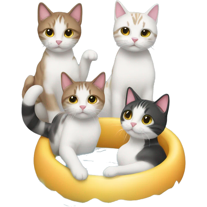 una piscina con gatos emoji