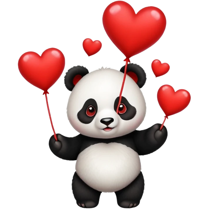 cute panda juggling hearts emoji