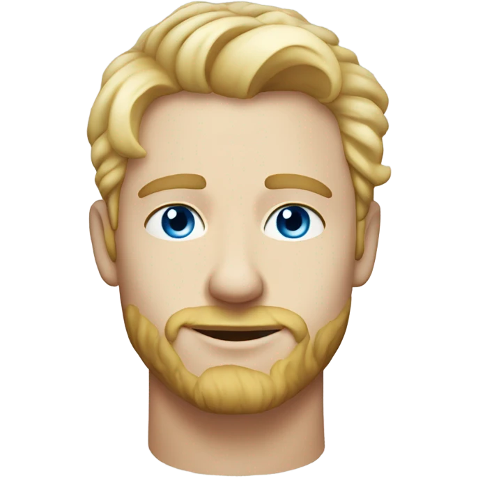 3/4 profile light curl blonde 30yo man blue eyed pale skin emoji