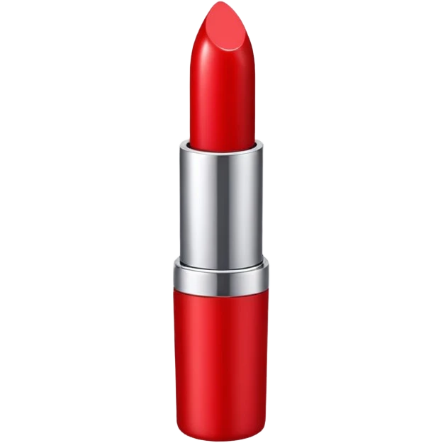 lipstick bullet, polished silver chrome, sexy beauty symbol emoji