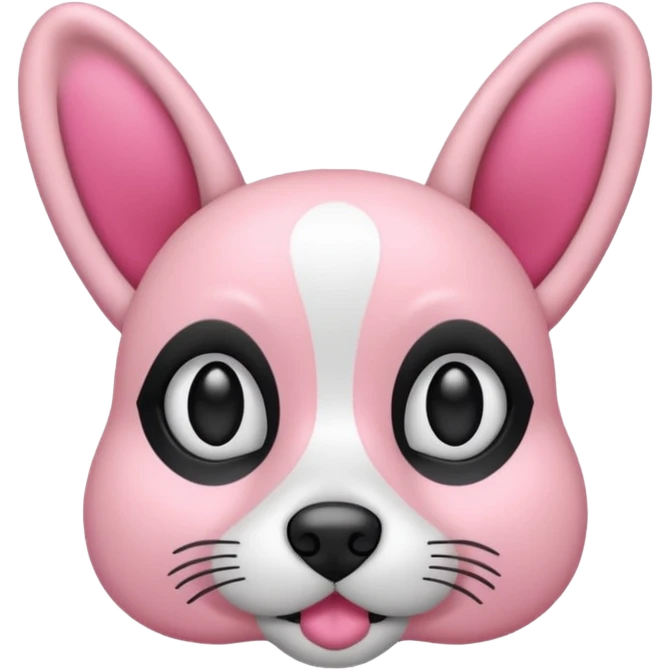 genera un aereo rosa e nero con le orecchie in rilievo da cane nere e con l'interno delle orecchie rosa chiaro emoji