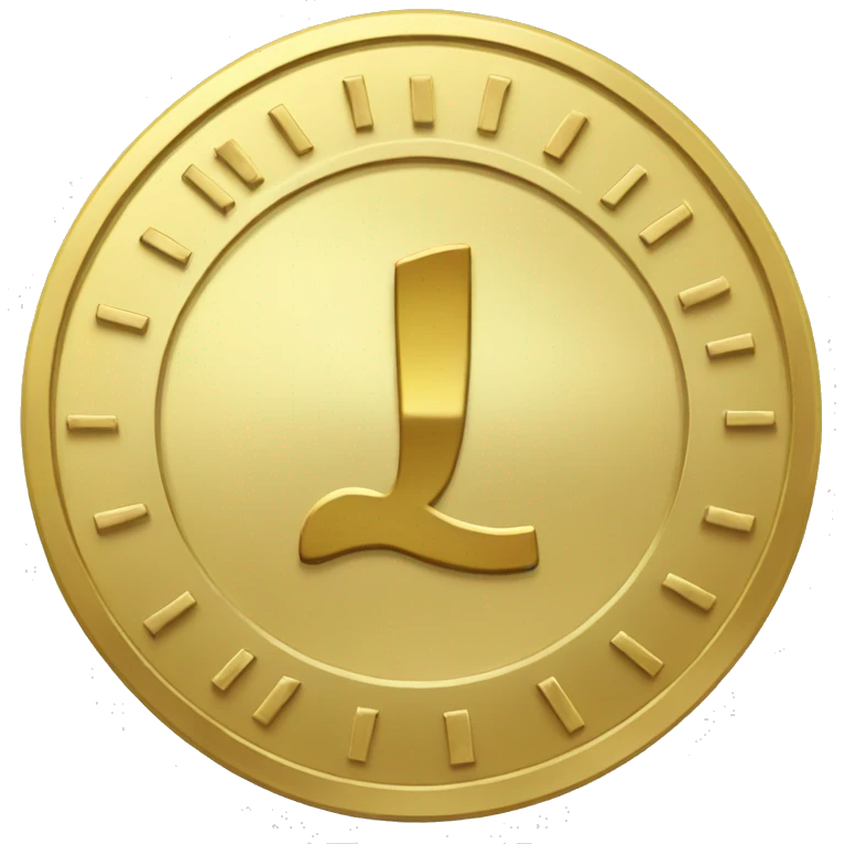 A golden coin with the letters i and Q emoji