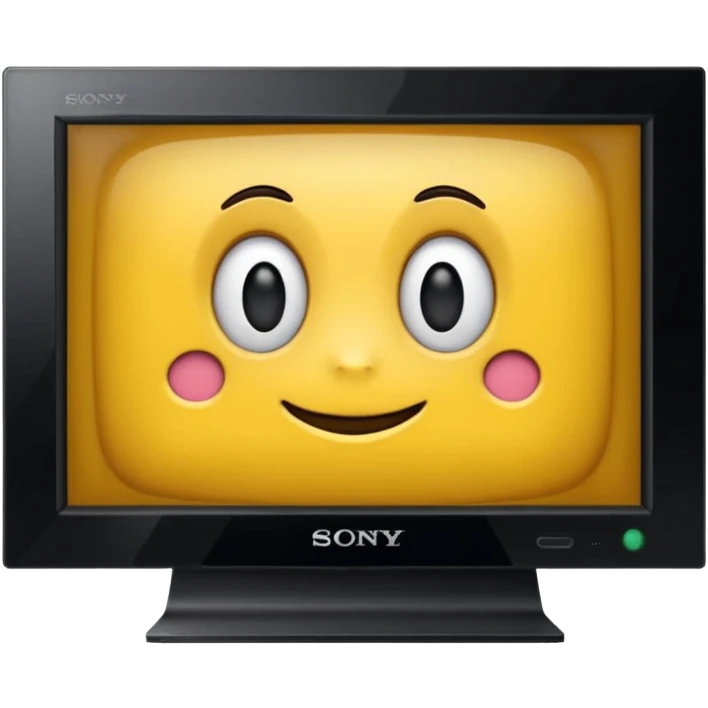 старый черный телевизор Sony с ярко зеленым пиксельным экраном  emoji