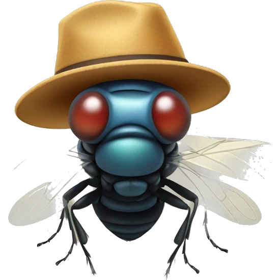 fly wearing a hat emoji