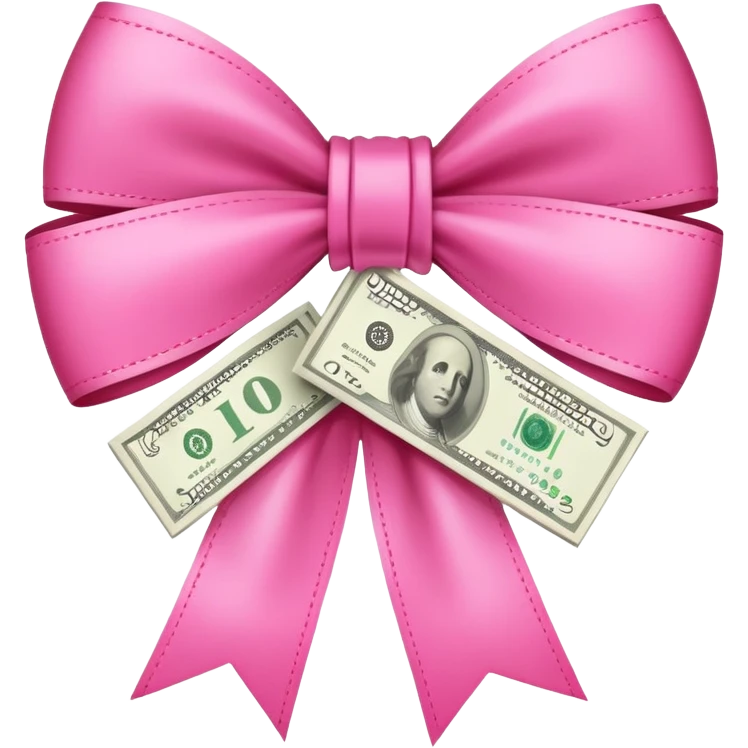 Money cash with pink bow emoji