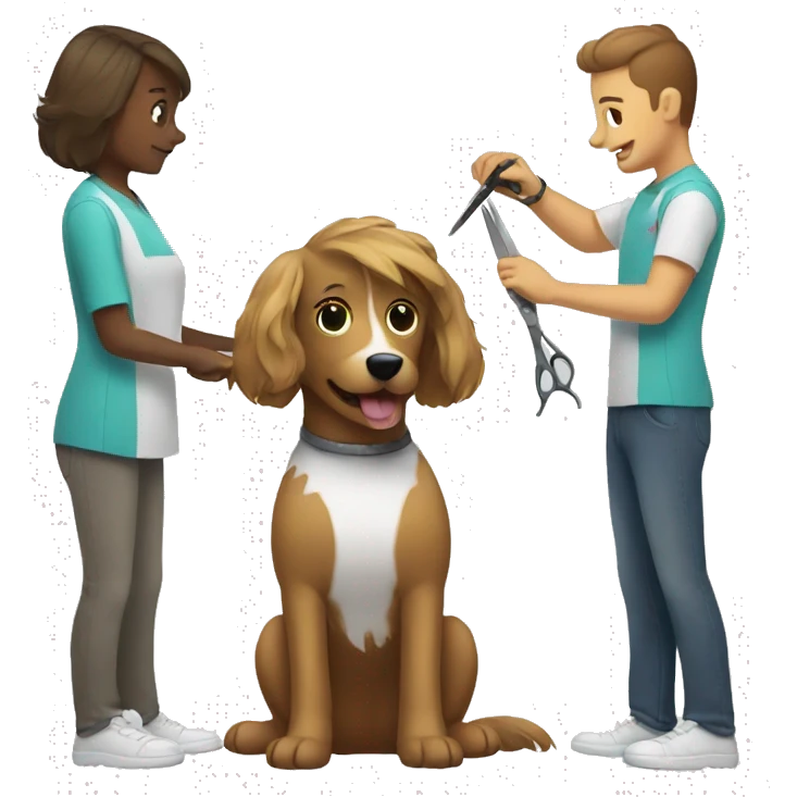 Dog getting a haircut emoji