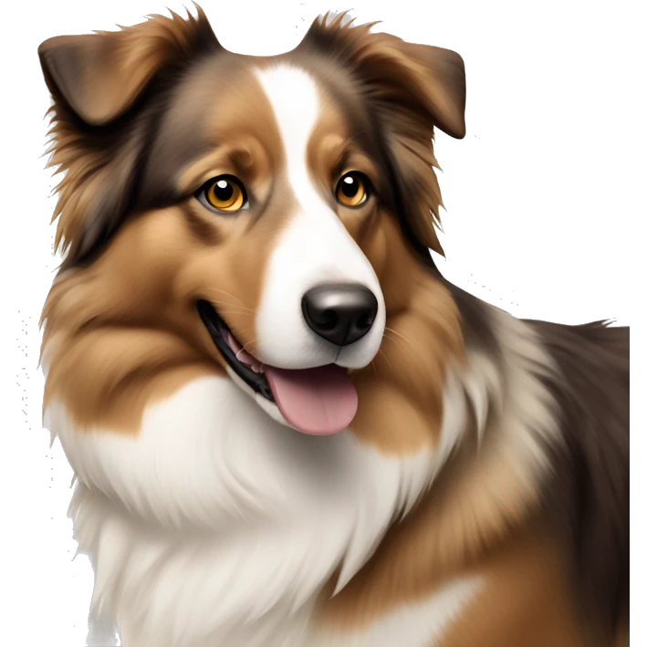 Caramel and white coloured  Aussie shepherd  emoji