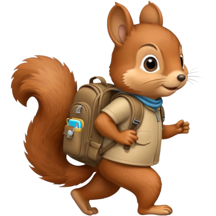 a squirrel walking with a backpack
 emoji