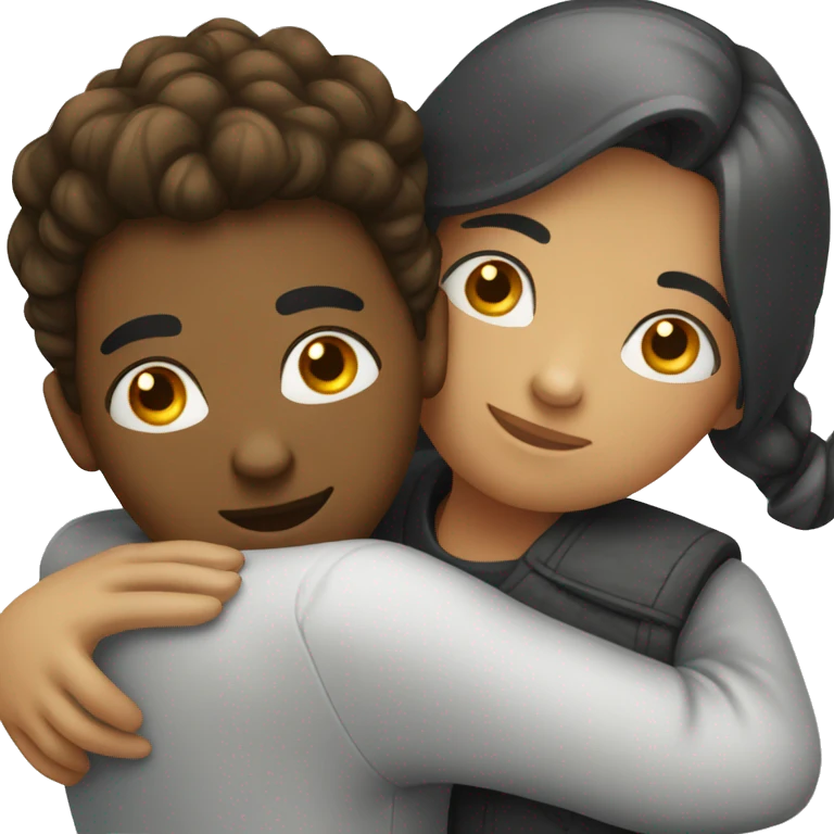 Girl hugging her boyfriend  emoji