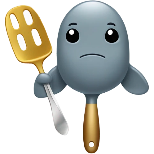 manatee holding a golden spatula emoji