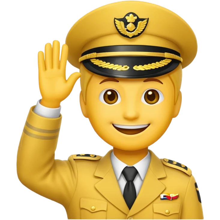 Classic smiling emoji saluting emoji