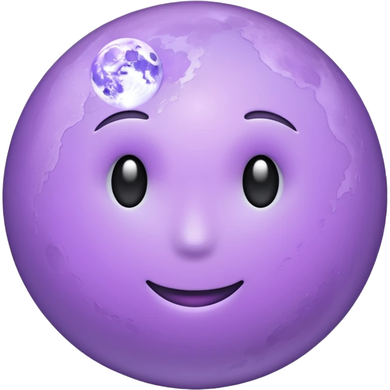 realistic Light purple moon emoji