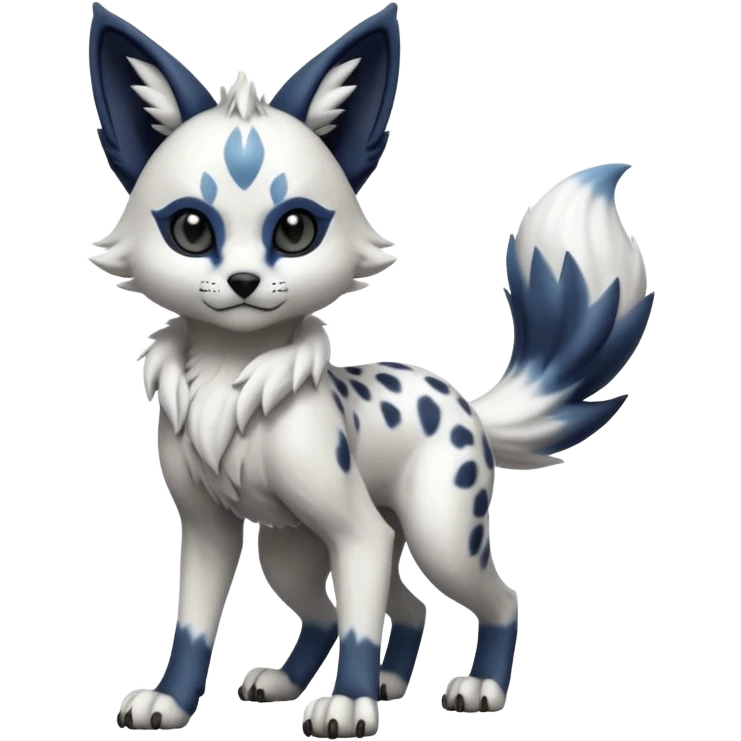 Cool edgy cute adorable hyper-realistic badass Serval-Lycanroc-Absol-Fakémon-hybrid-creature (full body)  emoji